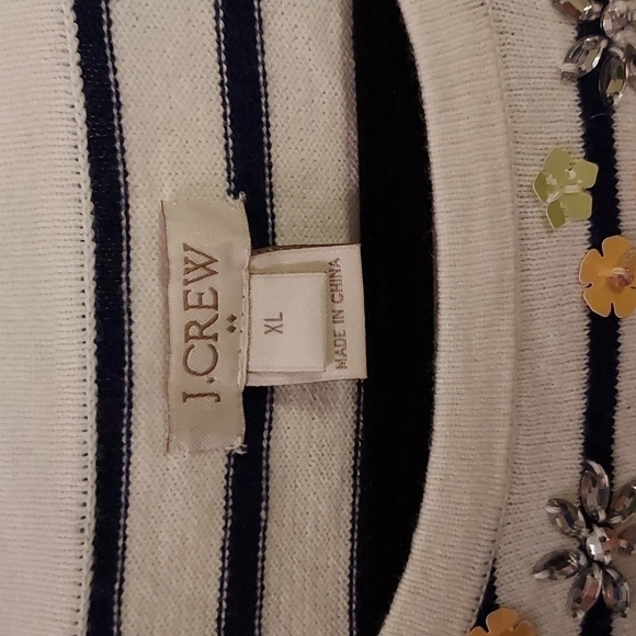 J Crew Factory Short Sleeve Embellished Sweater - Picture 2 of 10